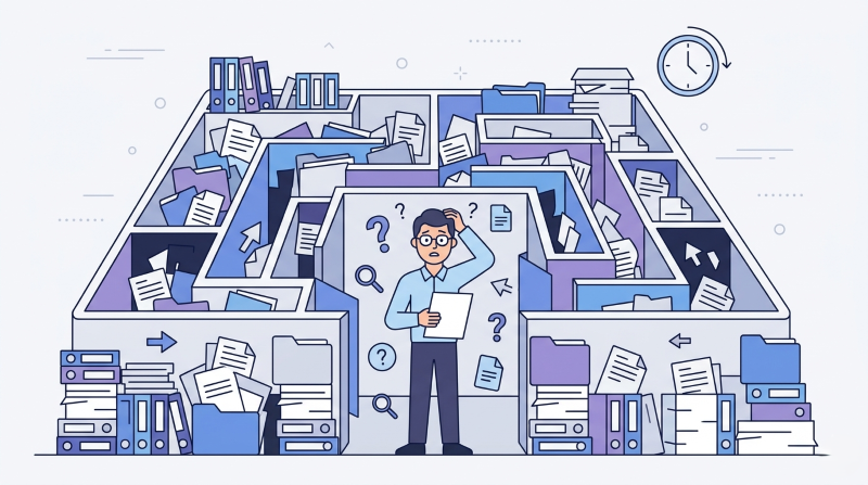 workflow bị chậm do mất thời gian tìm kiếm thông tin khi dữ liệu phân tán và khó truy cập