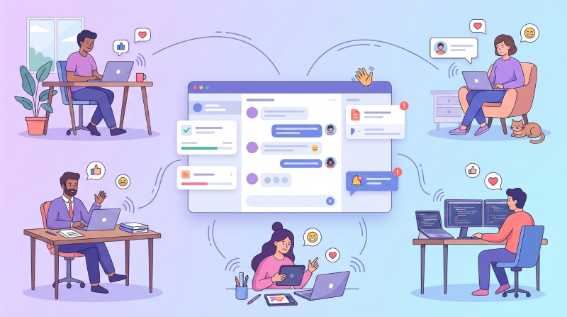 Làm việc trong chat giúp kết nối và đồng bộ đội ngũ remote trong một nền tảng thống nhất