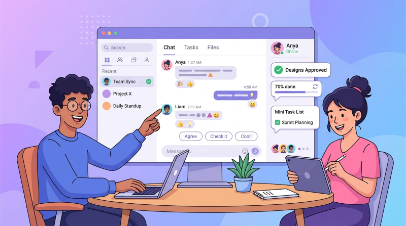 Làm việc trong chat giúp tăng tương tác, phản hồi nhanh và duy trì động lực trong công việc