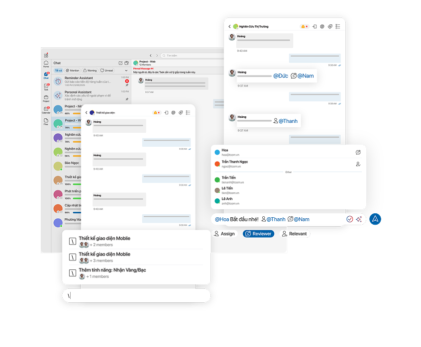 “Task nào chat đó, làm việc bằng typing” - đầy đủ công cụ để xử lý công việc, không trôi tin - không quên việc - không sai sót