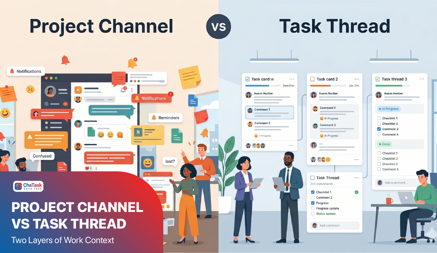 Project Channel vs Task Thread: Two Layers of Work Context
