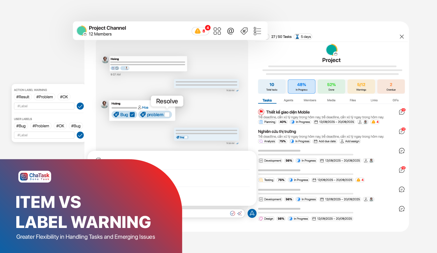 Item vs Label Warning: Greater Flexibility in Handling Tasks and Emerging Issues
