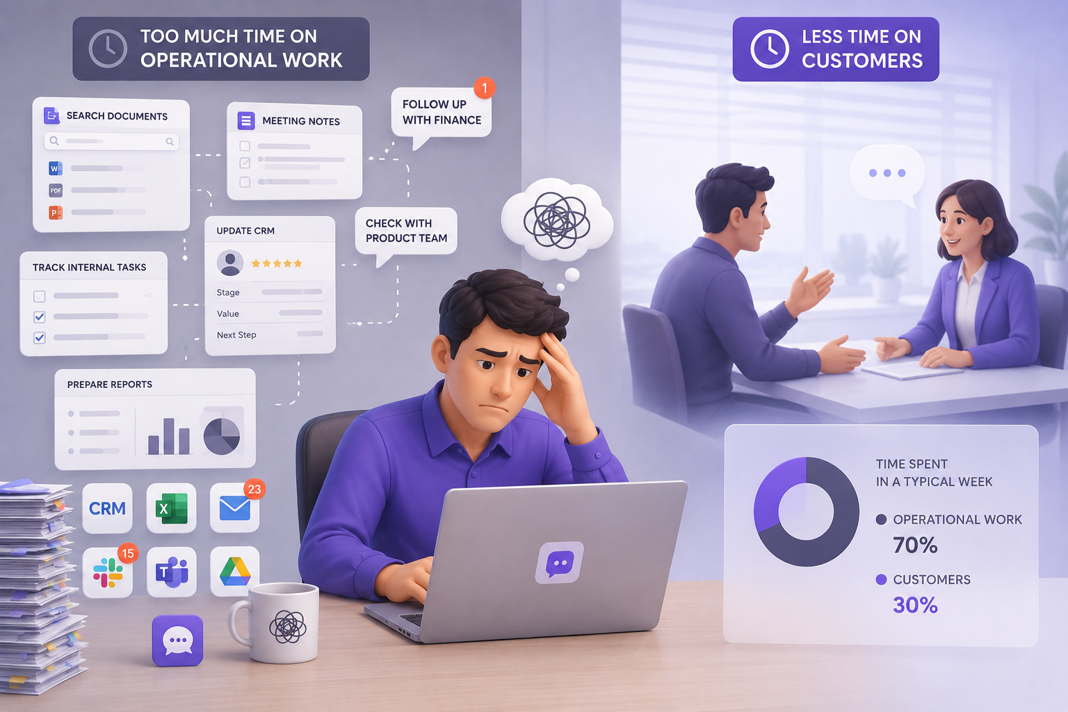 Sales spends too much time on operational tasks.