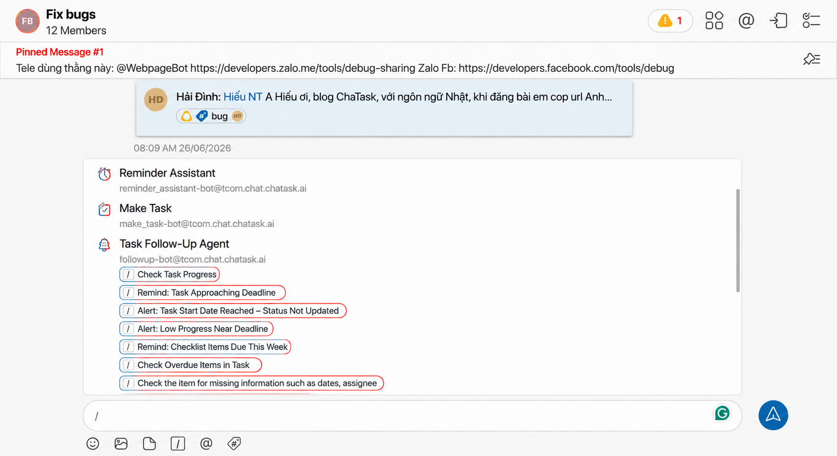AI agent in chatask