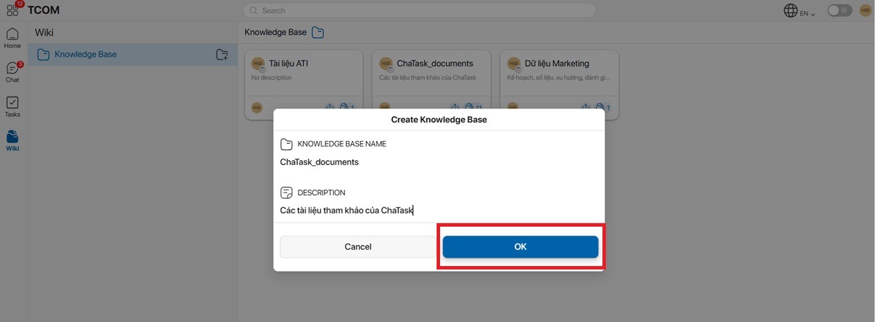 tạo knowledge base voi wiki