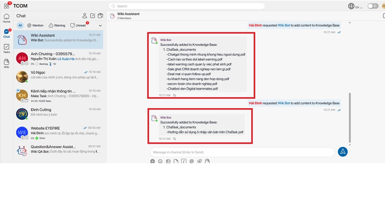 wiki assistant chatbot