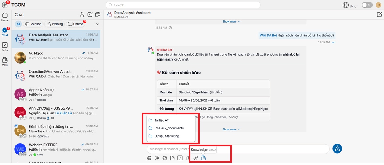 creat knowledge base with wiki assistant