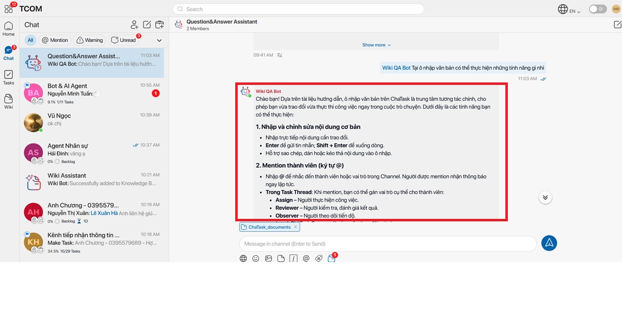 how wiki bot answer the question