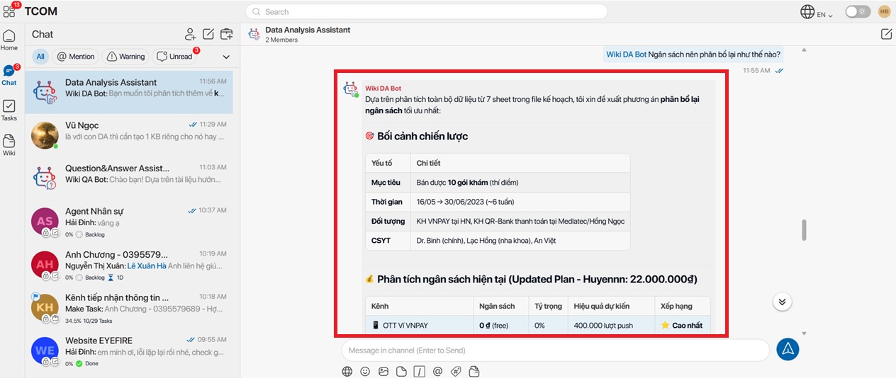 the answer of wiki chatask