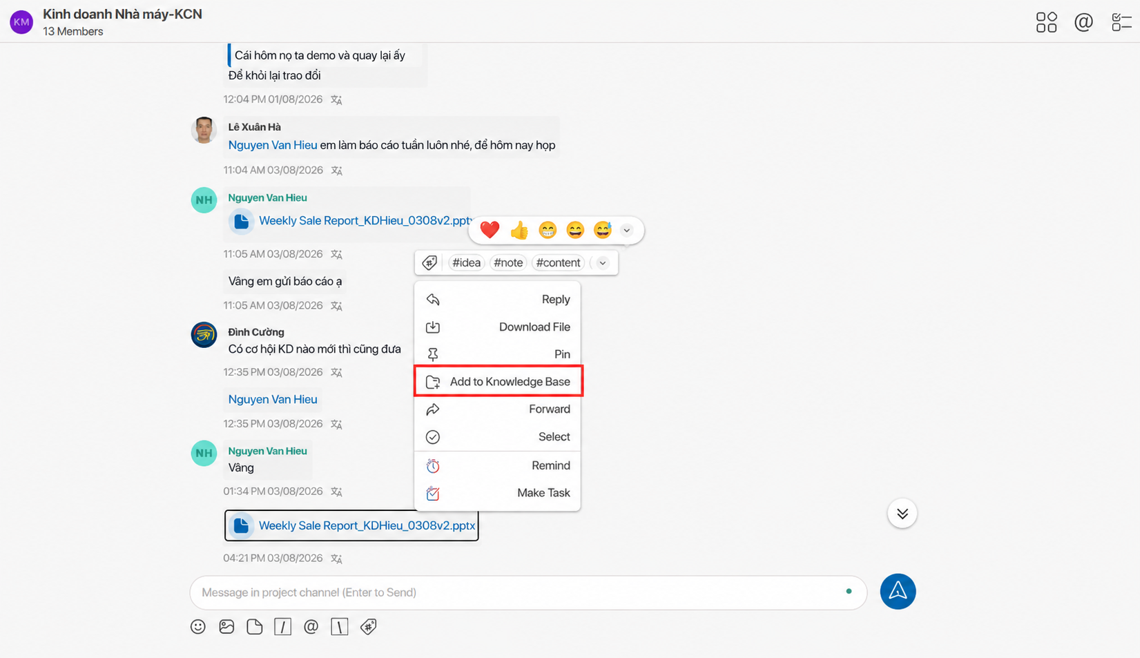 Add documents to the corporate knowledge repository for easy retrieval using AI.